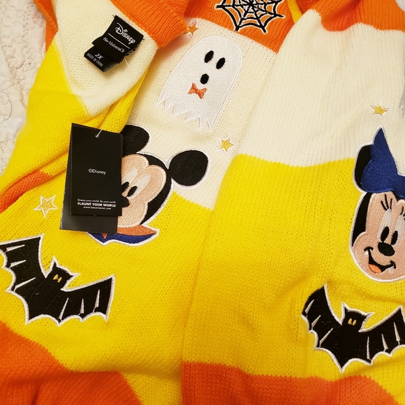 Disney Candy Corn Halloween Cardigan Mickey Mouse and Minnie Mouse - Picture 5 of 5